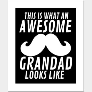 This Is What An Awesome Grandad Looks Like Funny Type Text Man's Woman's Posters and Art